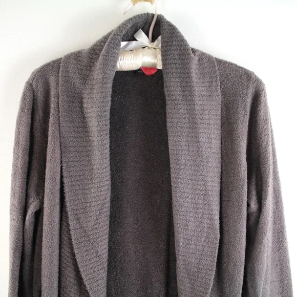 Barefoot Dreams Cozychic Lite Taupe Brown Circle Sweater Cardigan M - Picture 2 of 5